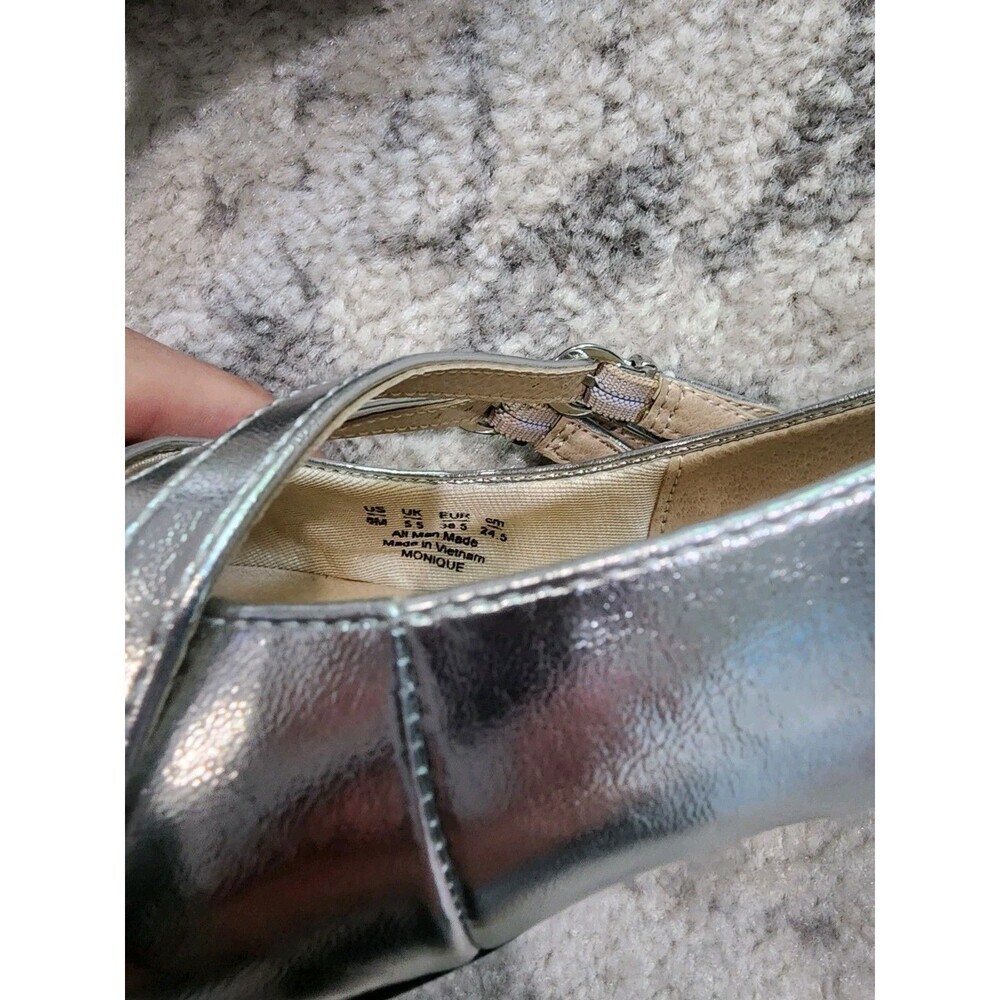 LifeStride Monique slingback pumps in silver metallic faux leather Women’s 8 NEW - Picture 7 of 9